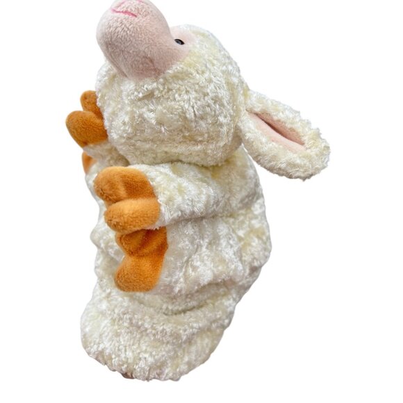 Set Of 2 Lamb Hand Puppets Plush Cal Toy & Unbranded Cream & White 11" & 9" - Picture 11 of 13